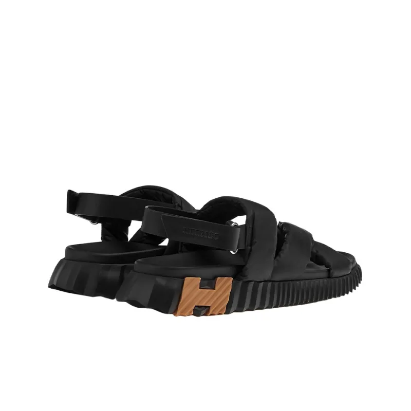 HERMES Electric One Strap Sandals Men's Black-2
