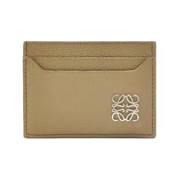 LOEWE Anagram Pebbled Cow Leather Card Holder Women's Daylily Green