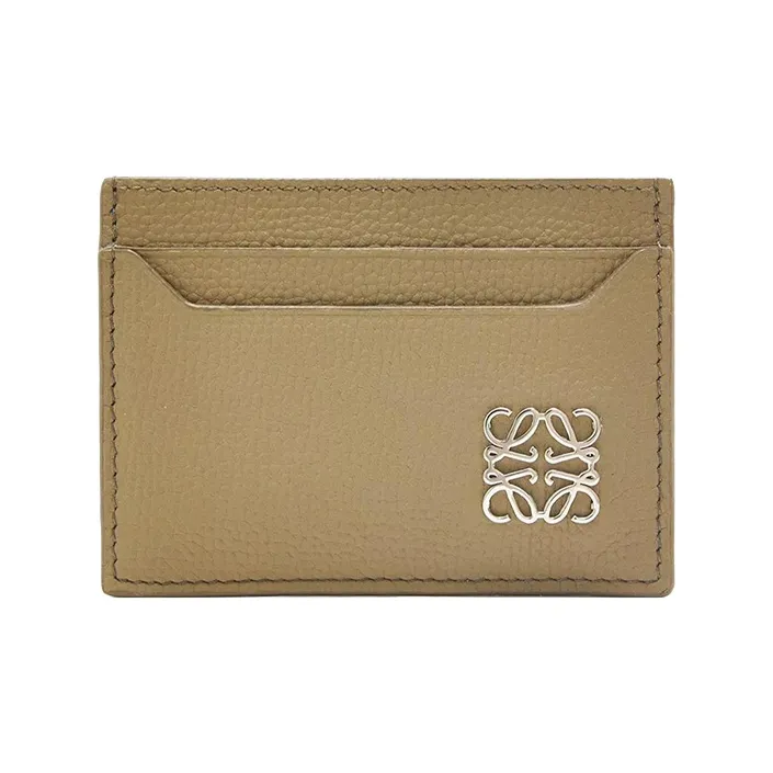 LOEWE Anagram Pebbled Cow Leather Card Holder Women's Daylily Green-0