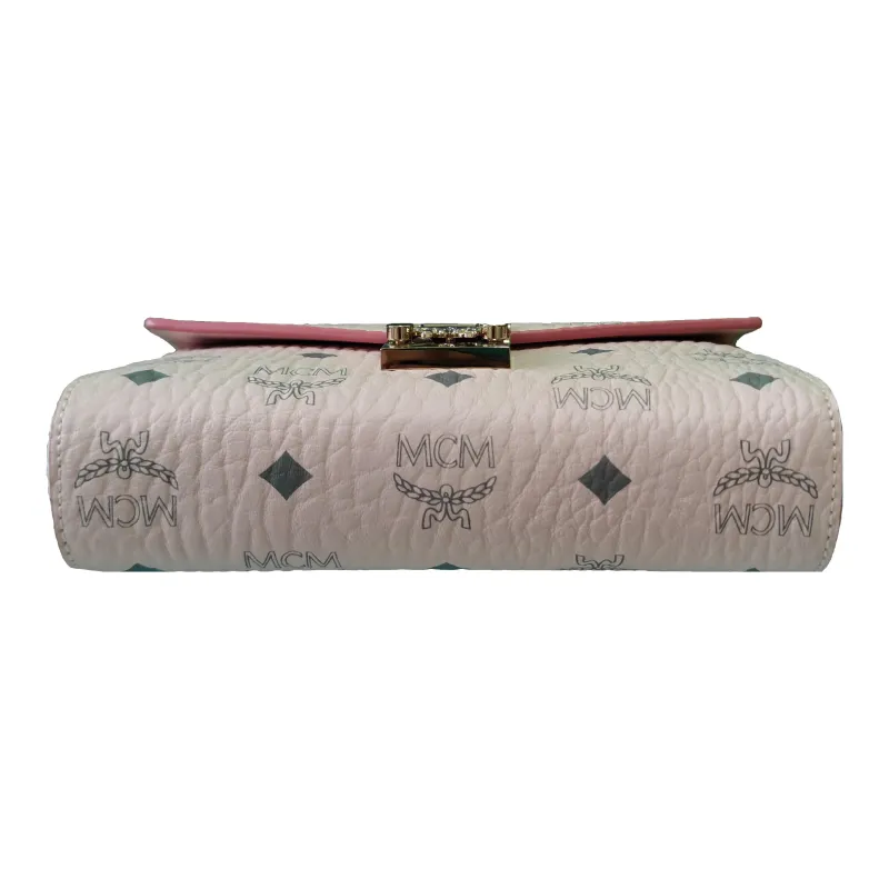 MCM Millie Visetos PVC Shoulder Bag, Crossbody Bag Small Size Women's Pink-2