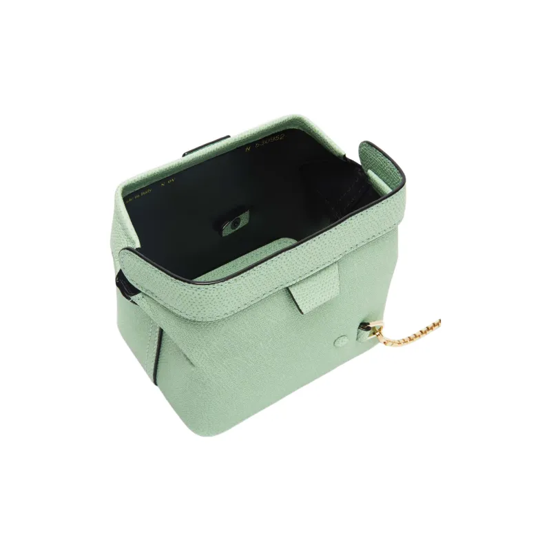 Valextra Tric Trac Calfskin Box Bag, Handbag, Shoulder Bag, Crossbody Bag Extra Mini Women's Green-3