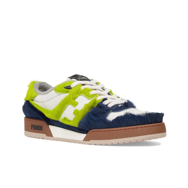 FENDI Match Stylish Skateboarding Shoes Men's White Blue Green-1