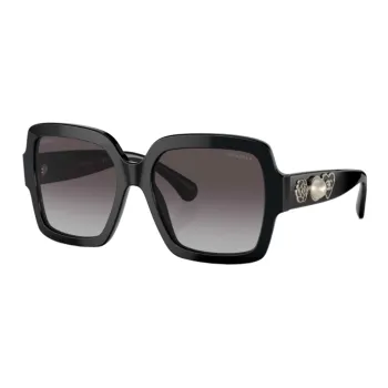 CHANEL Square Sunglasses Women's Black