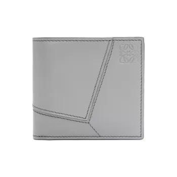 LOEWE Puzzle Smooth Cow Leather Wallet Men's Asphalt Gray