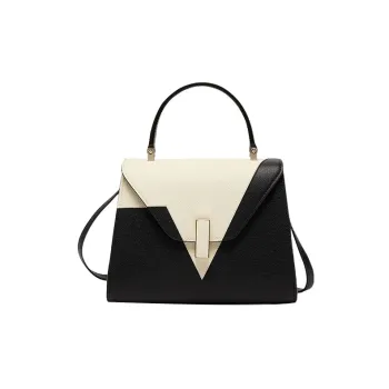 Valextra Iside Calfskin Shoulder Bag, Crossbody Bag, Handbag Mini Women's White/Black