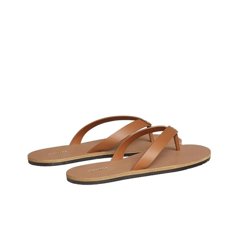 HERMES Estival Abrasion Resistant Flip Flops Men's Brown-4