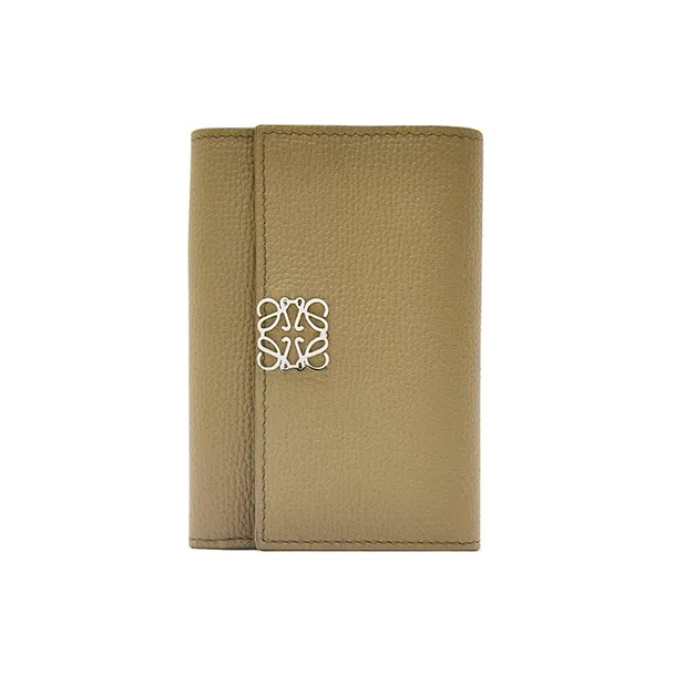 LOEWE Anagram Cow Leather Wallet Small Size Women's Daylily Green-0