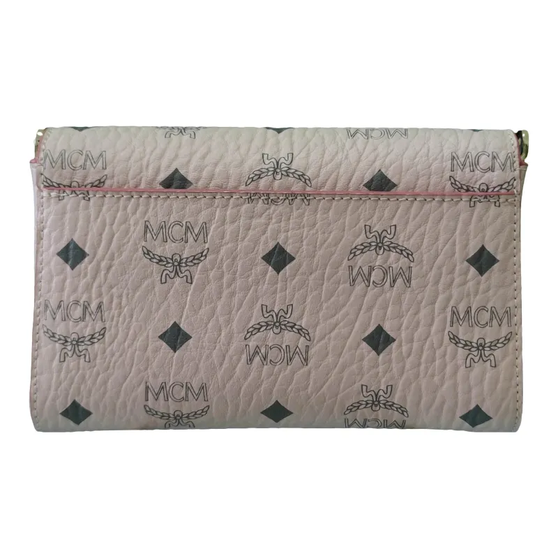 MCM Millie Visetos PVC Shoulder Bag, Crossbody Bag Small Size Women's Pink-1