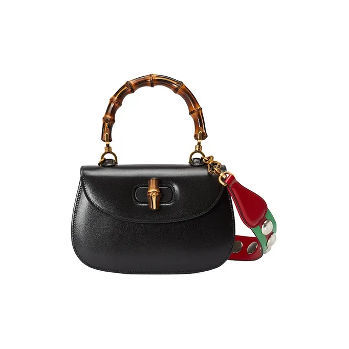 GUCCI Fabric With Leather Shoulder Strap Bag Straps Women's Green/Red-1