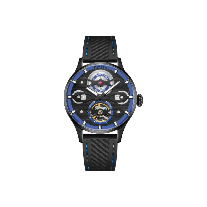 BOUX Biker Wind Collection Automatic Mechanical Movement Watch Men's Watches Blue Dial-5