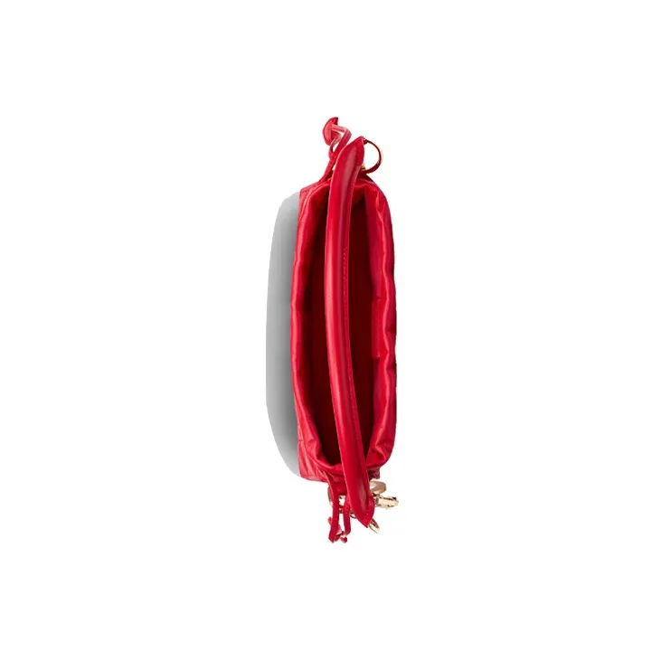 DIOR Lady Dior Sheepskin One Shoulder Handbags Mini Women's Red-3
