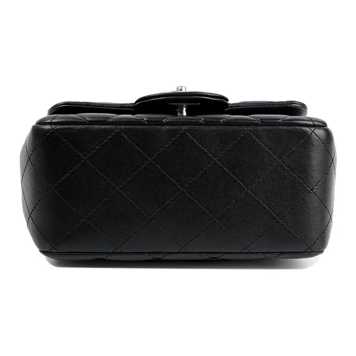 CHANEL Classic Flap CF Lambskin Mini Square Flap Bag, Crossbody Bag, Shoulder Bag Mini Women's Black-6