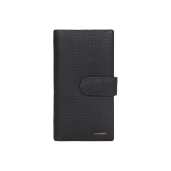 ELLE HOMME Top Grain Cow Leather Ticket Clip Wallet Small Size Men's Black