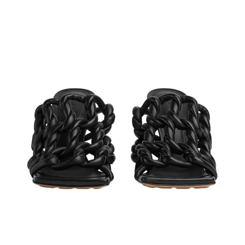 Bottega Veneta Stretch Cut Out Slide Slippers Women's Black-3