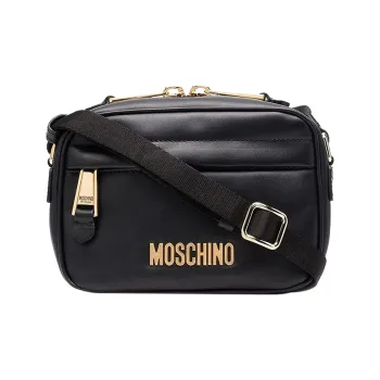 MOSCHINO Cow Leather Camera Bags Crossbody Bag Shoulder Bag Men's Black