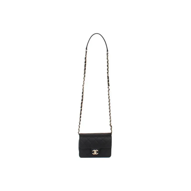 CHANEL Grain Calfskin Flap Bag, Shoulder Bag, Crossbody Bag Women's Black-7