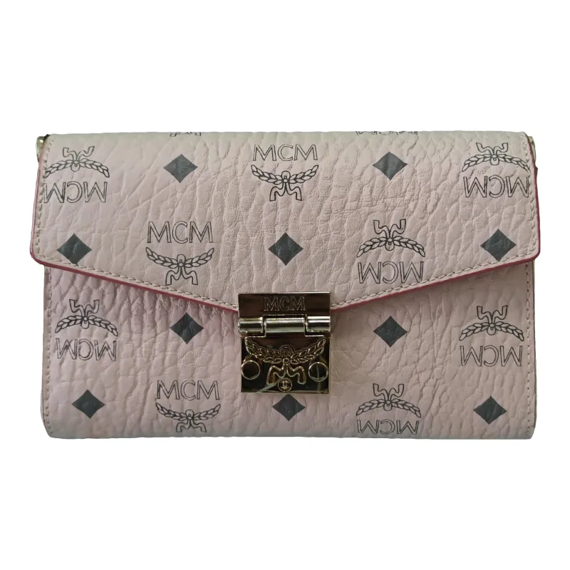 MCM Millie Visetos PVC Shoulder Bag, Crossbody Bag Small Size Women's Pink-0