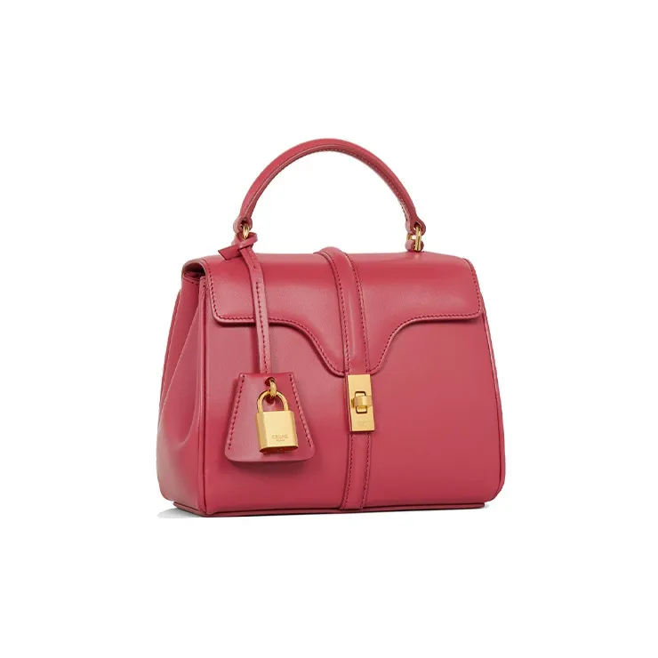 CELINE 16 Cow Leather Shoulder Bag Crossbody Bag Handbag Mini Women's Candy Color/Pink-1