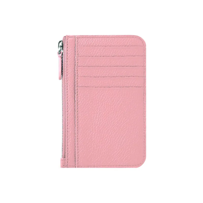 Balenciaga Grained Calfskin Card Holder Wallet Large Size Women's Pink-2