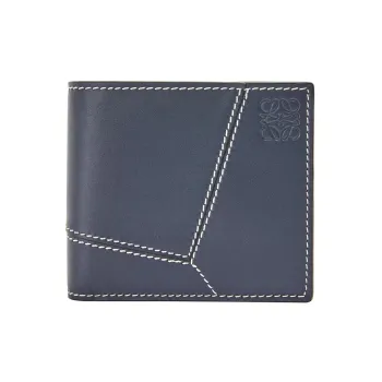 LOEWE Puzzle Smooth Cow Leather Wallet Men's Marine Blue