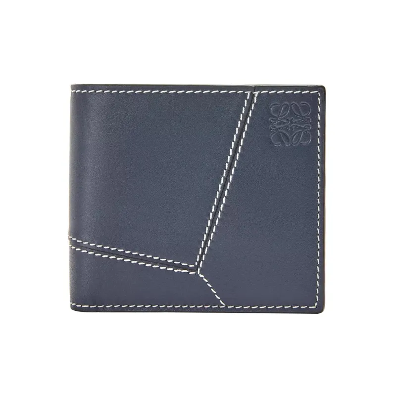 LOEWE Puzzle Smooth Cow Leather Wallet Men's Marine Blue-0