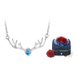 A deer gift necklace - blue gift box