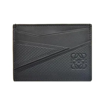 LOEWE Puzzle Plain Cardholder In Diamond Calfskin Black