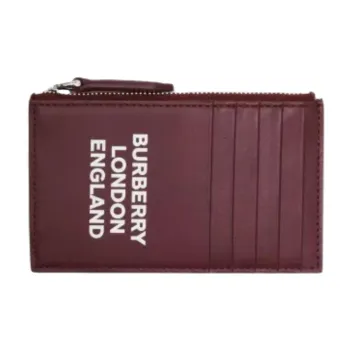Burberry Calfskin Card Holder Men's Burgundy