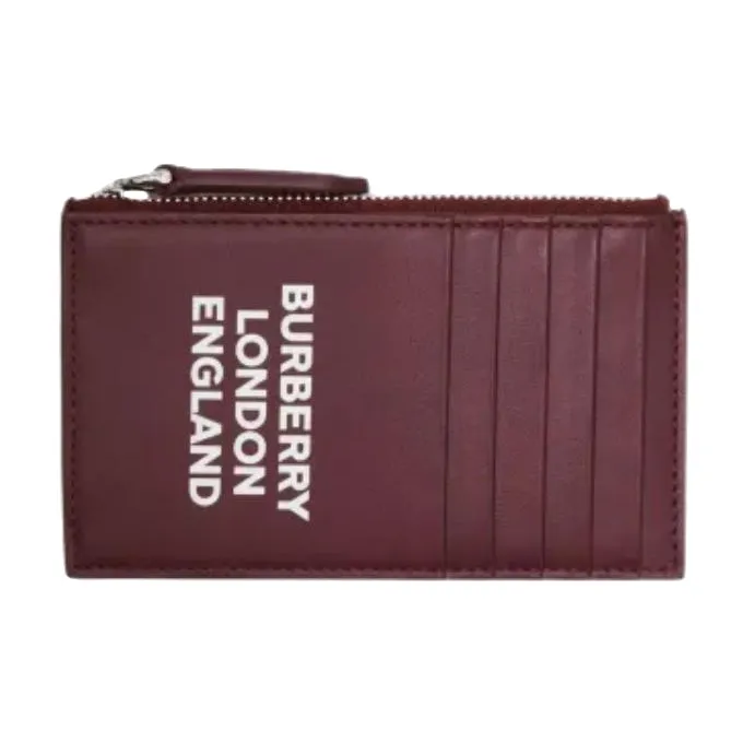 Burberry Calfskin Card Holder Men's Burgundy-0