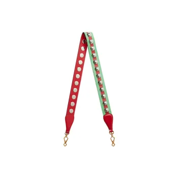GUCCI Fabric With Leather Shoulder Strap Bag Straps Women's Green/Red