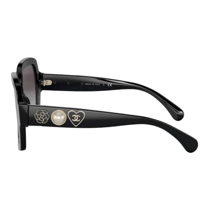 CHANEL Square Sunglasses Women's Black-2