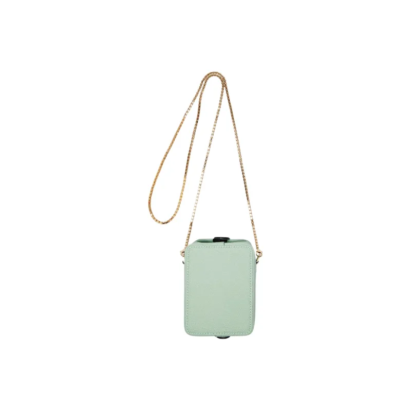 Valextra Tric Trac Calfskin Box Bag, Handbag, Shoulder Bag, Crossbody Bag Extra Mini Women's Green-1