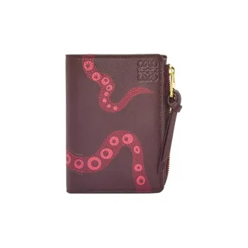 LOEWE Cow Leather Wallet Women's Plum