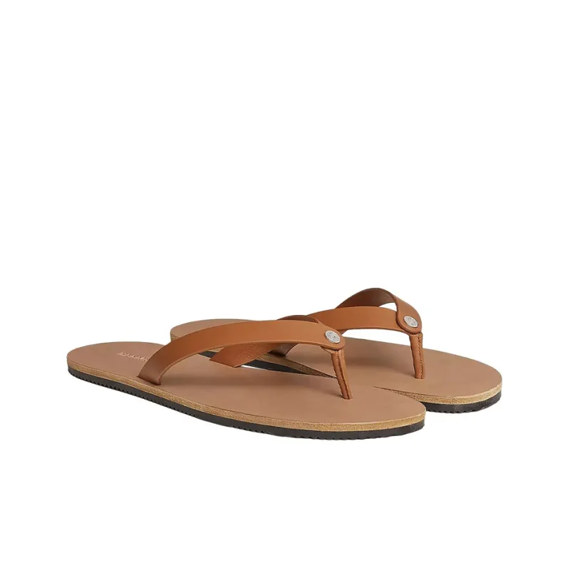 HERMES Estival Abrasion Resistant Flip Flops Men's Brown-2