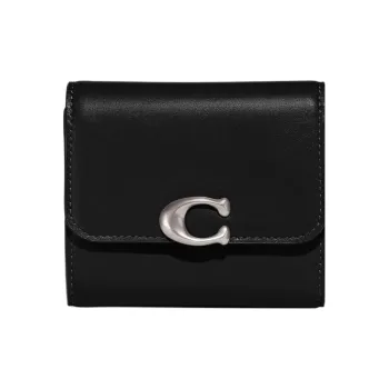 COACH Bandit Calfskin Card Holder, Wallet Women's Black