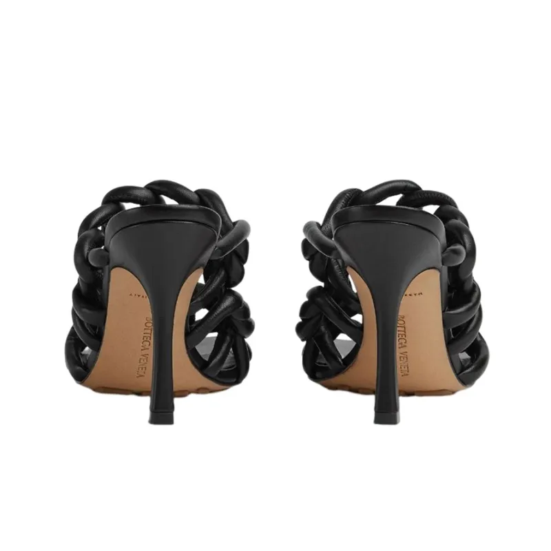 Bottega Veneta Stretch Cut Out Slide Slippers Women's Black-4