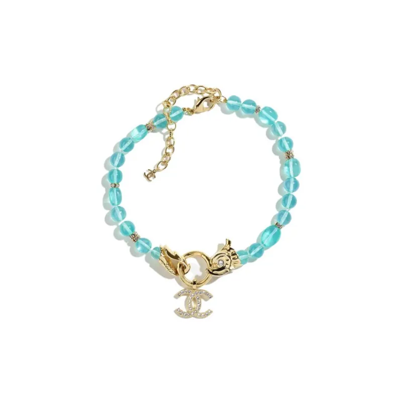 CHANEL Necklaces Women's Blue/Gold-1