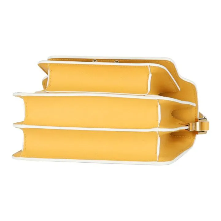 MARNI Trunk Cow Leather Shoulder Bag, Crossbody Bag Mini Women's Bright Yellow-3