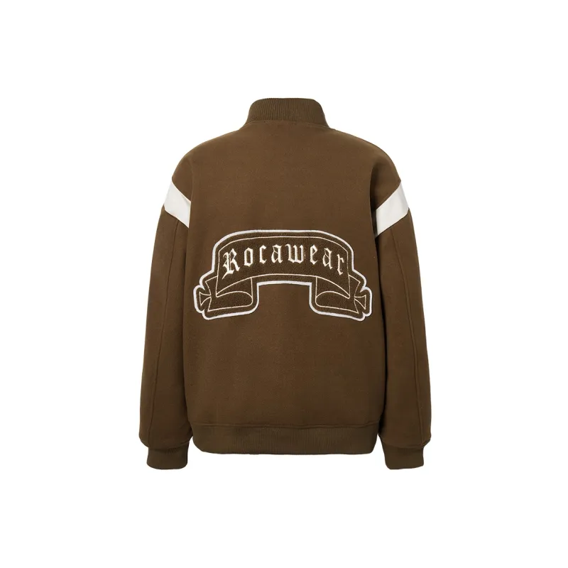 ROCAWEAR Letter Stand Collar Loose Fit Thickened Puffer Jacket Unisex-4