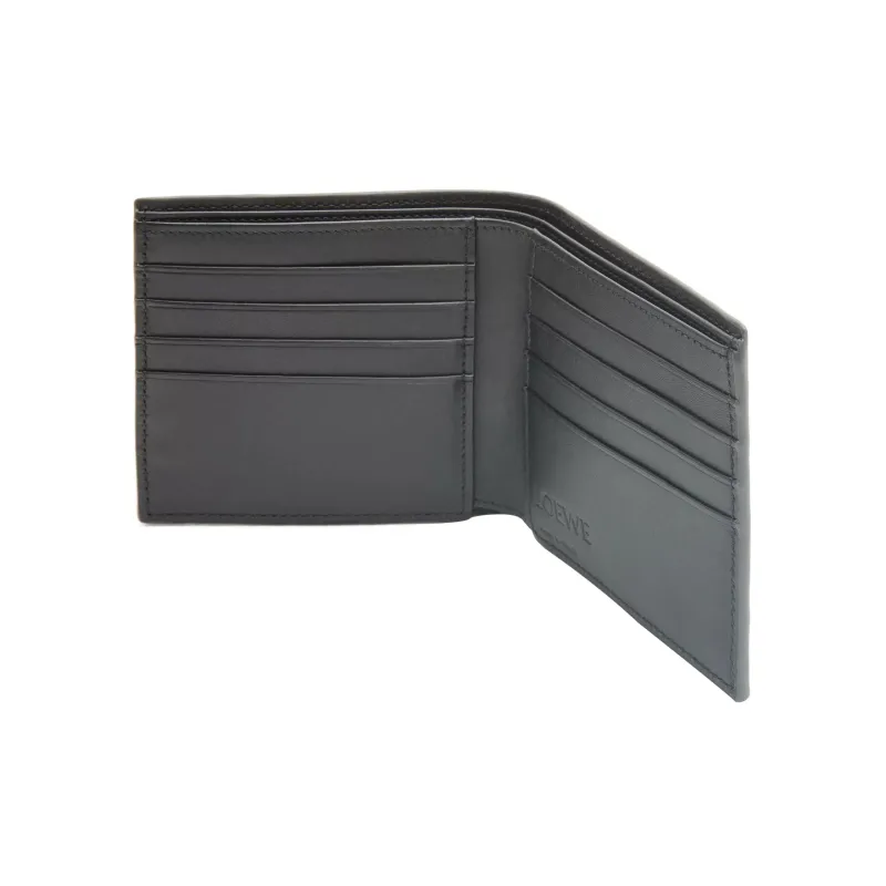 LOEWE Puzzle Smooth Cow Leather Wallet Men's Asphalt Gray-3