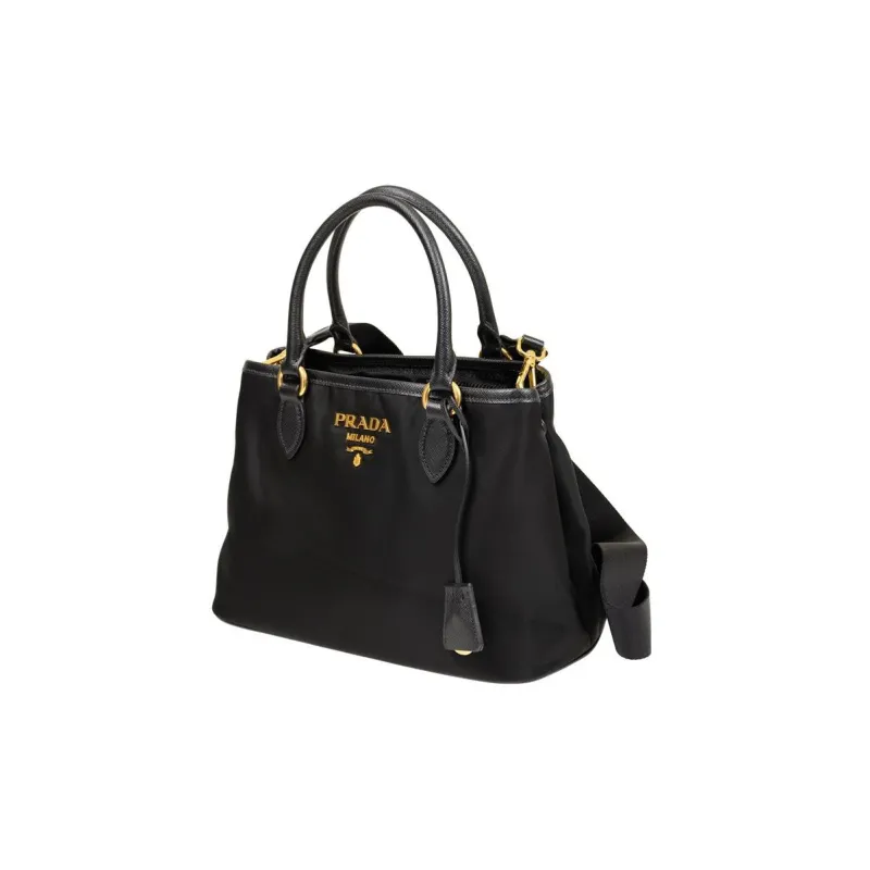 PRADA Nylon Tote Bag, Shopping Bag, Shoulder Bag, Crossbody Bag, Handbag Regular Women's Black-1