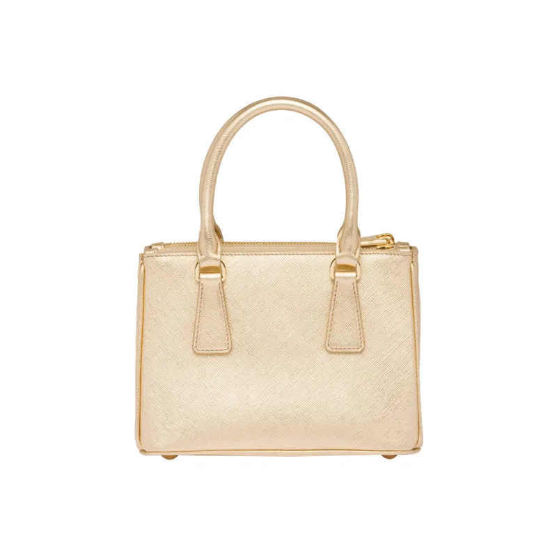PRADA Galleria Killer Bag Leather Tote Bag, Shopping Bag, Shoulder Bag, Crossbody Bag, Handbag Mini Women's Gold-2