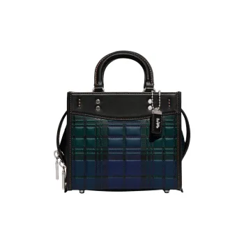 COACH Rogue Glove Tanning Handbag Shoulder Bag Crossbody Bag Small Size Women's Green & Blue