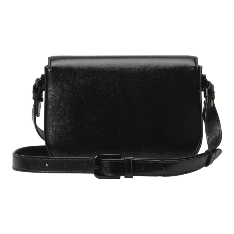 GUCCI Horsebit 1955 Leather Crossbody Bag, Shoulder Bag Women's Black-3