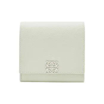 LOEWE Anagram Cow Leather Wallet Small Size Women's Light Celadon