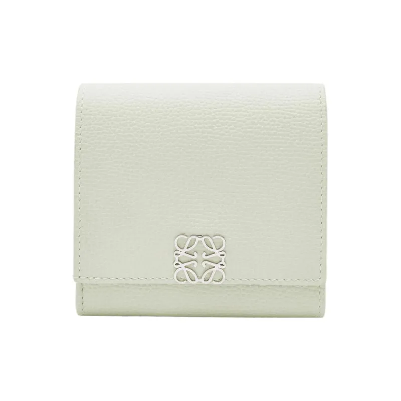 LOEWE Anagram Cow Leather Wallet Small Size Women's Light Celadon-0