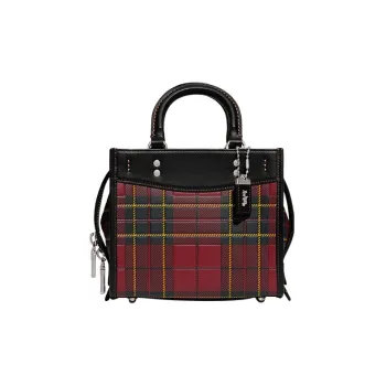 COACH Rogue Glove Tanning Shoulder Bag Crossbody Bag Handbags Small Size Women's Red & Black