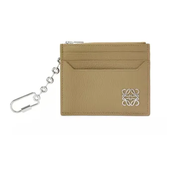 LOEWE Anagram Pebbled Cow Leather Card Holder Women's Daylily Green