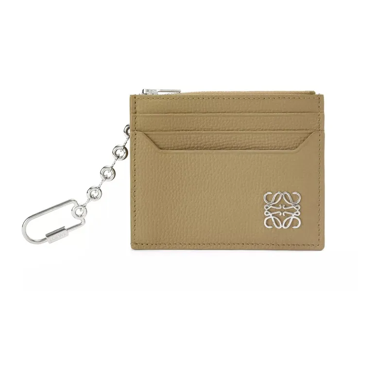 LOEWE Anagram Pebbled Cow Leather Card Holder Women's Daylily Green-0