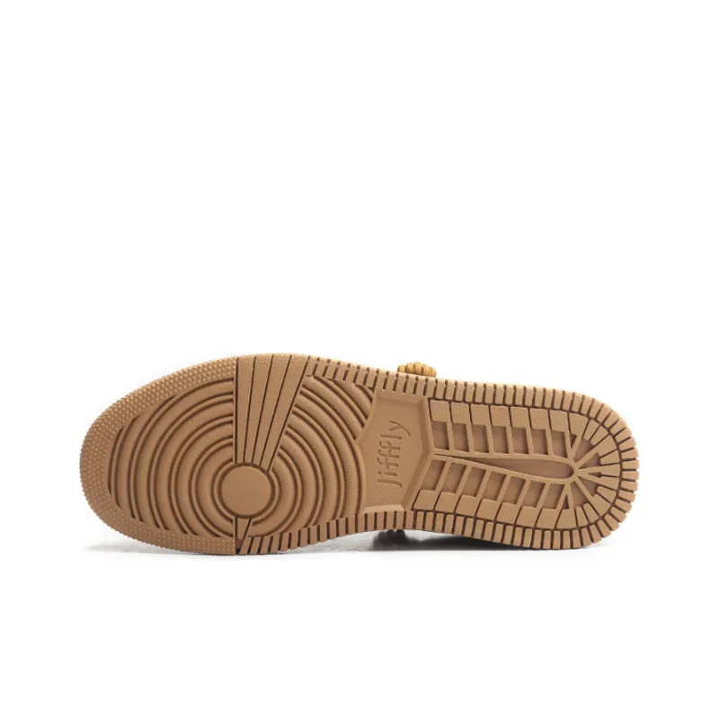 Jifffly Anti Slip Wear Resistant Low Top Skateboard Shoes Unisex Wheat-5